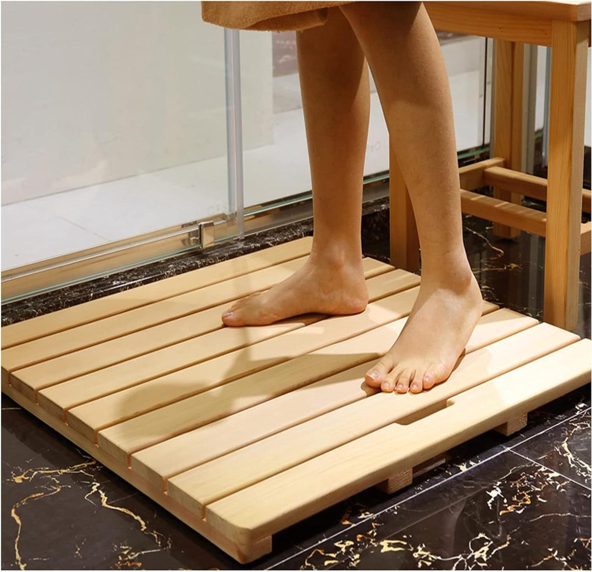 Houten Douchemat van Natuurlijk Red Cedar - Naturel - 50 x 80 cm