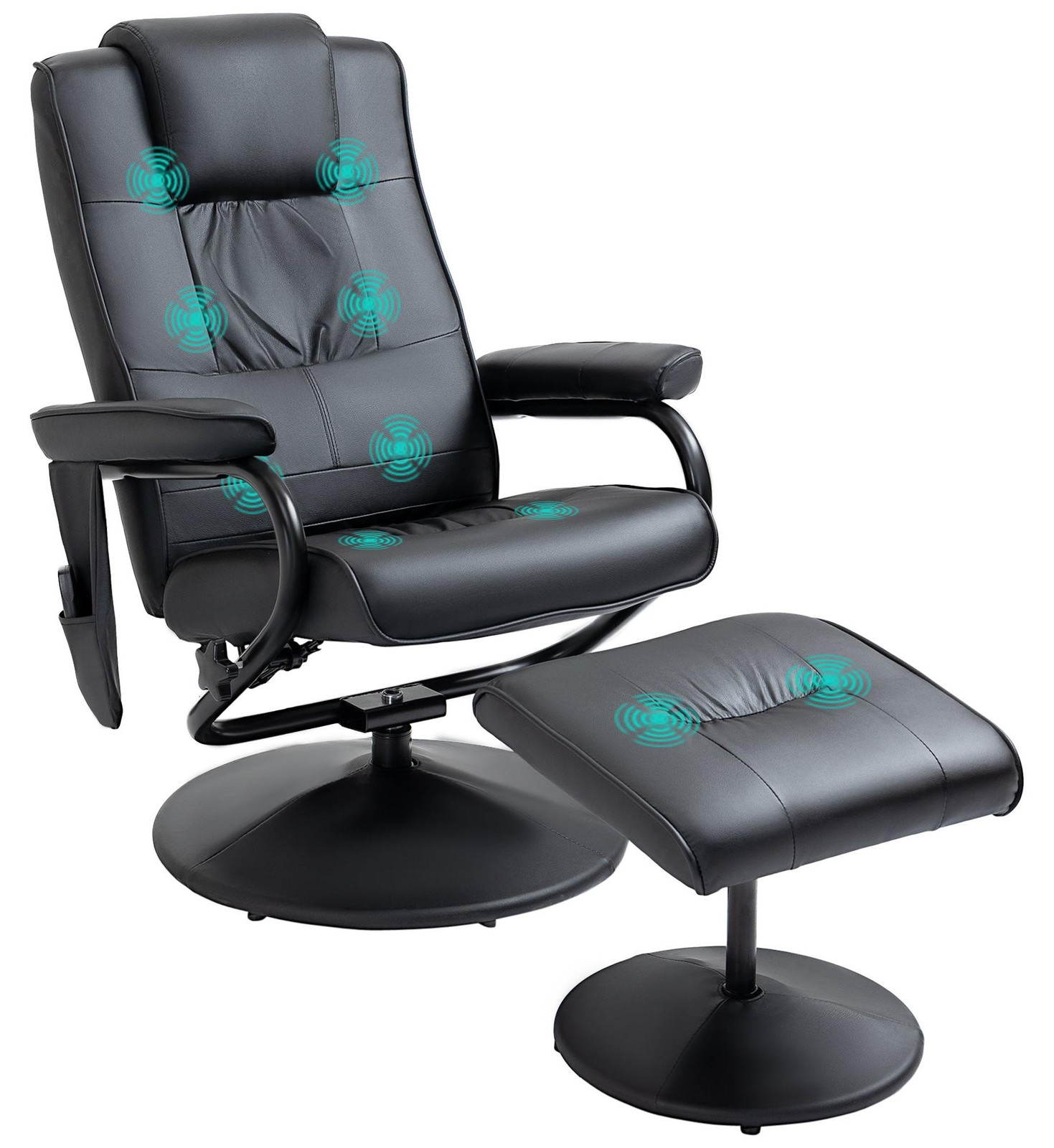 Selius Elektrische Massagestoel - Relaxfauteuil - Zwart Kunstleer