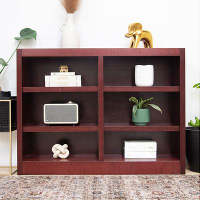 Concepts in Wood Double Wide Wood Bookcase, 6 Shelf, 36 inch Tall