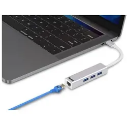 Hamlet XHUB331TCL USB 3.2 Gen 1 (3.1 Gen 1) Typ Notebook-Anschlussreplikator und Dockingstation (USB-C, 3 Ports), Dockingstation + USB Hub, Grau, Weiss