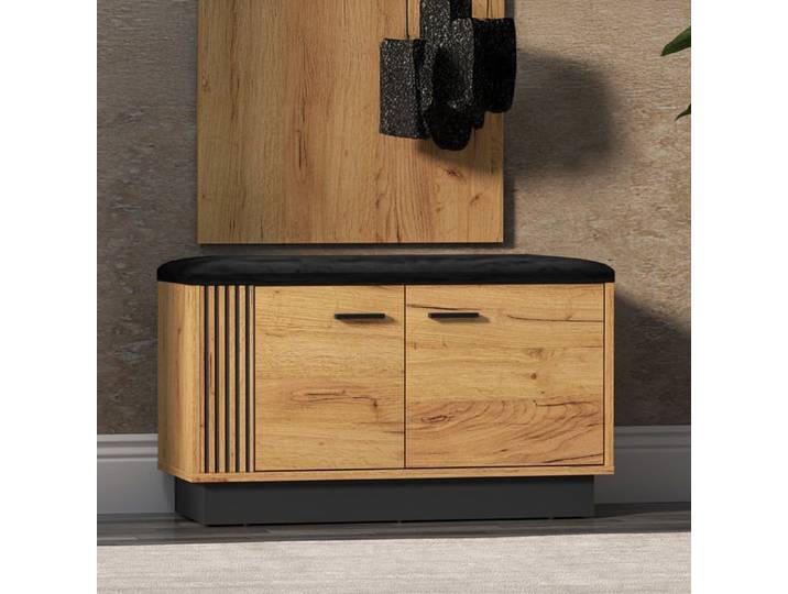 Meuble à chaussures à 2 portes - Vasco - 80 cm - Chêne