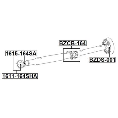 FEBEST Lagerung, Gelenkwelle 1658-164 für Mercedes
