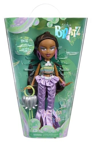 Bratz Fashion Pixiez Sasha verzamelbare fantasiepop met accessoires en vleugels die veranderen in een ring