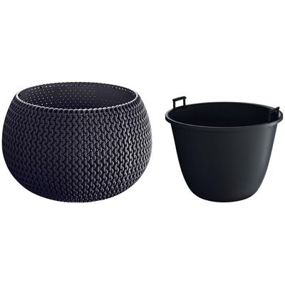 Pflanzkübel PROSPERPLAST "Splofy Bowl", grau (anthrazit), H:19cm Ø:29cm, Kunststoff, Pflanzgefäße, Pflanzkübel, ØxH: 29x19 cm