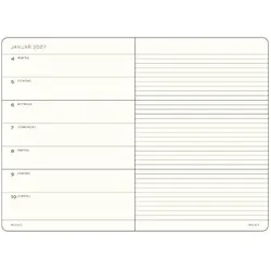 Leuchtturm1917, Agenda, Wochenkalender&NotizbuchMediumA5DustyRose2027 (A5, 1 Woche / 1 Seite)