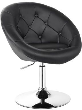 Adjustable Swivel Accent Chair Tufted Round-Back Modern Vanity Chair