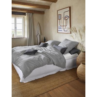 Bettwäsche IRISETTE "Premium Satin Bettwäsche Paris", grau, B/L: 140cm x 200cm, 1 Stk., 1 Stk., Mako-Satin, B/L: 90cm x 70cm, 2, Mako-Satin, Obermaterial: 100% Baumwolle, Bettwäsche, Bettwäsche, Hochwertige Premium Bettwäsche