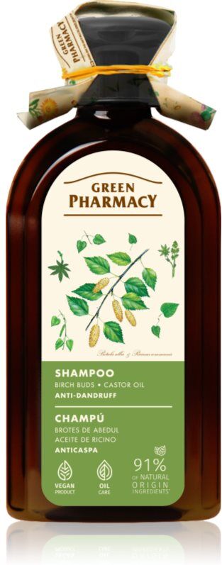 Green Pharmacy Birch Buds & Castol Oil Shampoo shampoing antipelliculaire 350 ml