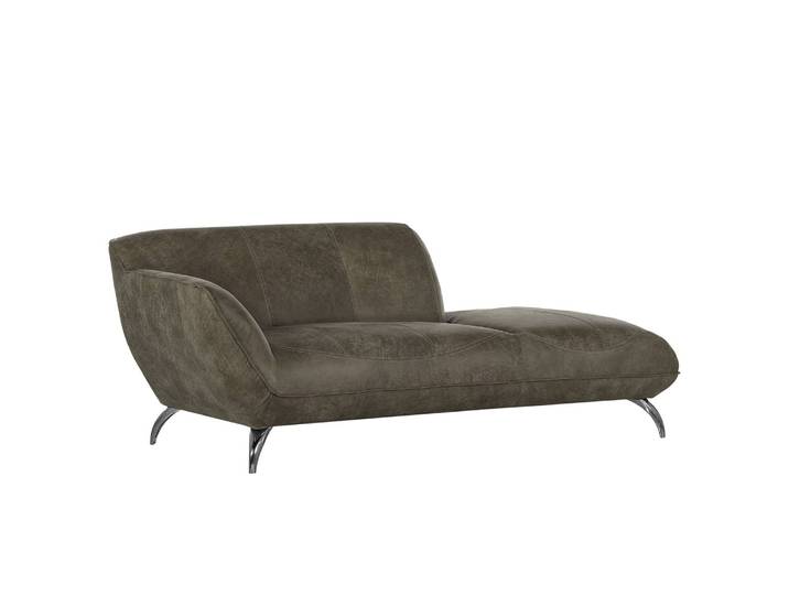 Recamiere Astley Grau/Muskat Echtleder 200 x 83 x 100cm Armlehne davorstehend links Modern