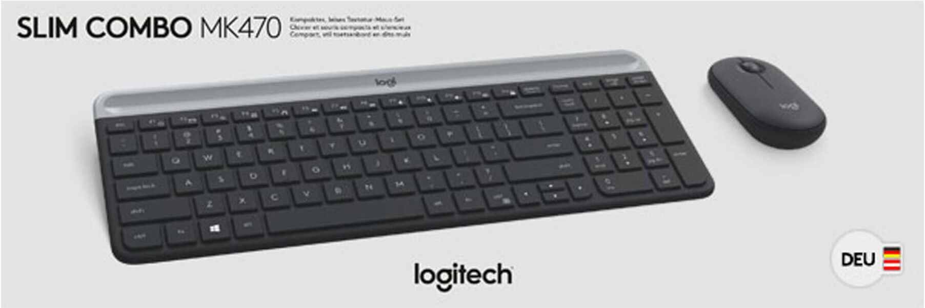 Logitech Tastatur/Maus Set Wireless MK470 grau optisch (920-009188)