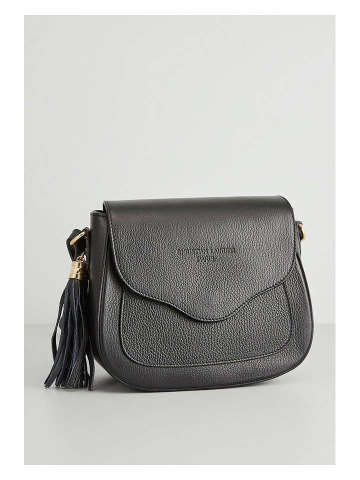 Christian Laurier Leder-Umhängetasche "Ina" in Schwarz - (B)24 x (H)18 x (T)11 cm - onesize