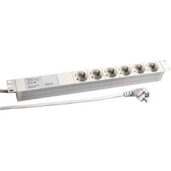 EFB Elektronik, Steckdosenleiste, 1HE Steckdosenleiste 6 x CEE 7/3, mit Gerätevollsch (6x, CEE 7/3, 2 m)