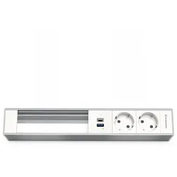 Kindermann CablePort Modulträger 6-fach, 2x Strom + 1x USB-A/C