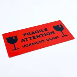 50 Aufkleber Vorsicht Glas Zerbrechlich Bruchgefahr Achtung Zerbrechliche Ware