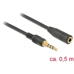 DELOCK 85627 - Kabel Klinke, Verlängerung 3,5 mm, 0,5 m