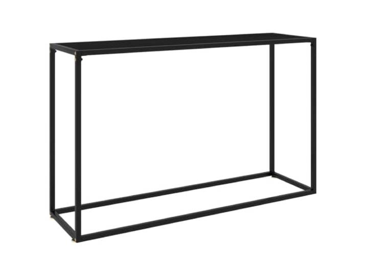 KLGBNCVE Konsolentisch Schwarz 120x35x75 cm Hartglas Gehärtetes Glas, pulverbeschichteter Stahl, pflegeleicht, robust, modernes Design