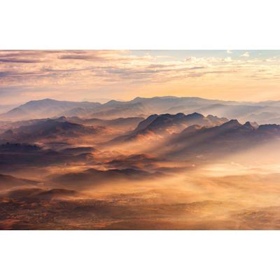 Papermoon "GEBIRGE-NEBEL TAL THAILAND BERGE WASSERFALL FLUSS SONNE"