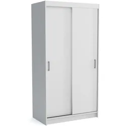 SCHWEBETÜRENSCHRANK NICOLA 110/215/60 cm 2-türig mit Spiegel Weiß