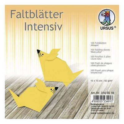 URSUS Faltblätter Intensiv, 15 x 15 cm, maisgelb