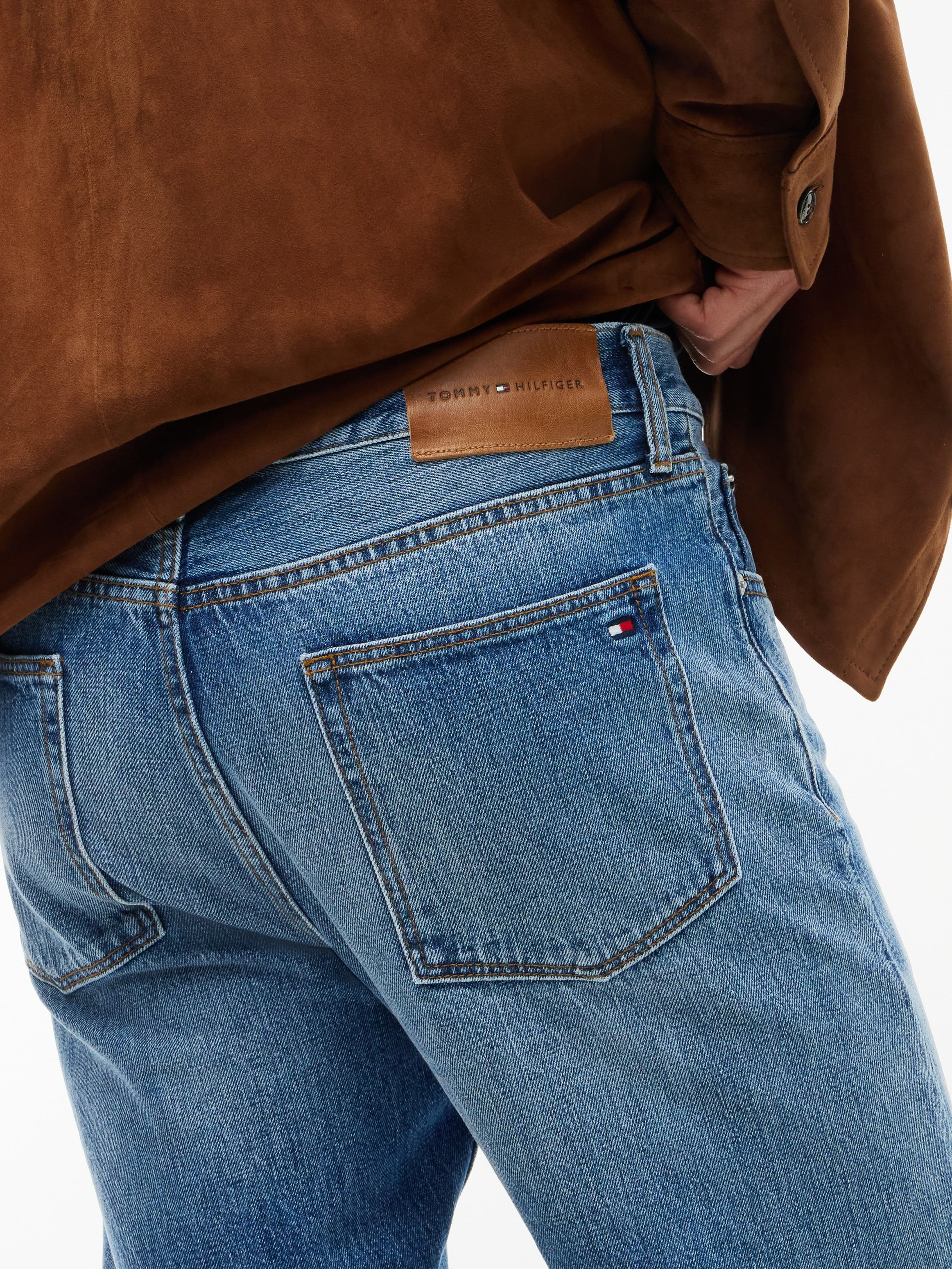 Gerade Jeans TOMMY HILFIGER "DOVER REGULAR STRAIGHT", Herren, Gr. 33, Länge 30, blau (brian blau), Denim/Jeans, Obermaterial: 100% Baumwolle, regular fit lang, Jeans Gerade Jeans, im 5-Pocket-Style, mit Used-Effekten brian blau 33, Länge 30