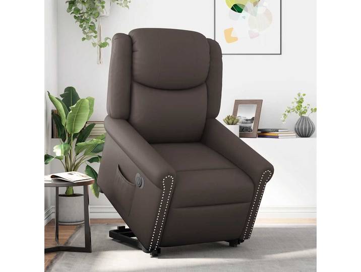 vidaXL Relaxsessel Aufstehen Elektrisch Glänzend Braun Kunstleder