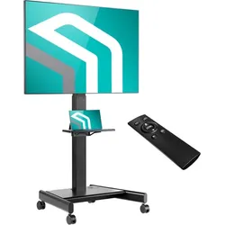ONKRON TV Ständer rollbar für 43 - 75 Zoll Fernseher, max Belastung 70 kg, max VESA 600x400,TS1552E-B