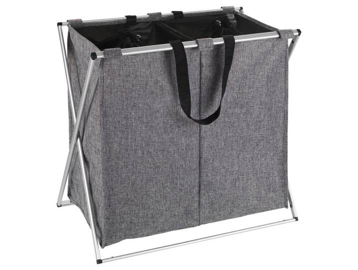 Wenko Wäschekorb, Grau, Alufarben, Metall, Textil, rechteckig, 59x57x38 cm, Haushalt & Reinigung, Wäschepflege, Wäschekörbe & Tonnen