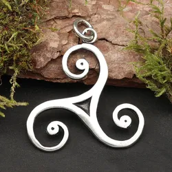 Drachensilber Triskelion Schmuck Anhänger 925 Sterlingsilber - Silber