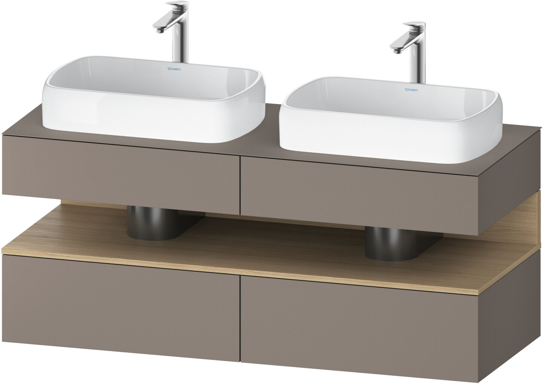 Duravit Waschtischunterschrank Qatego 140x55x60cm, E na/b m, Pl, Beck. beids. (QA4767030430000)
