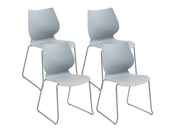 CLP Stuhl 4er Set Kunststoff Grau, 47x86x50 cm, Esszimmer, Stuhl