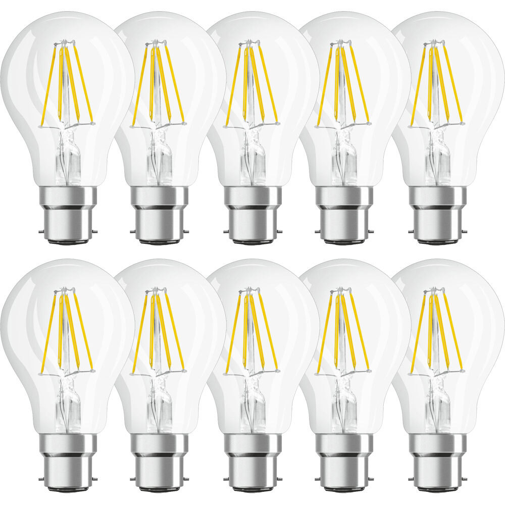 Osram Parathom LED filamentlamp peervorm 7W B22d warm wit 2700K dimbaar 10 stuks