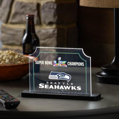 Evergreen "Seattle Seahawks, Super Bowl 60, Rectangle Desklite LED Decor - 10"""