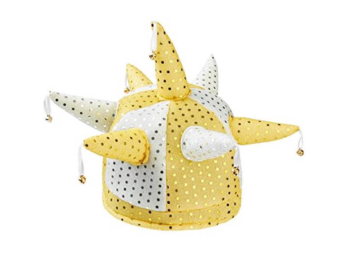 dressforfun 302058 - Narrenkappen met belletjes, gouden en zilveren stippen bekleed gehele kap