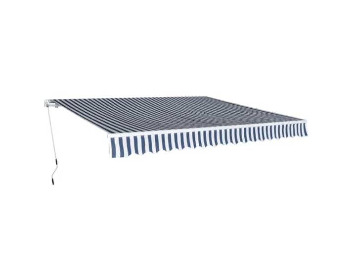 vidaXL Luifel handmatig uittrekbaar 400 cm blauw/wit