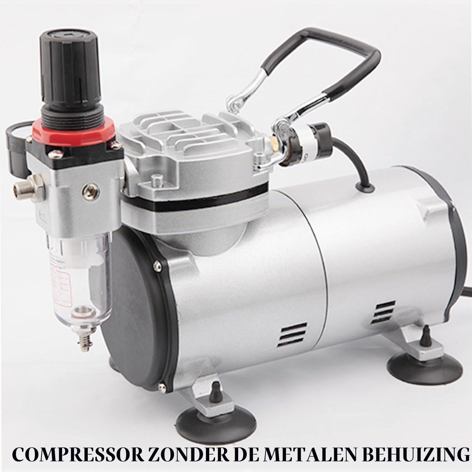 Selius Airbrush Compressor Compact - 230 Volt - 150 Watt - 23 Liter Per Minuut - Aluminium