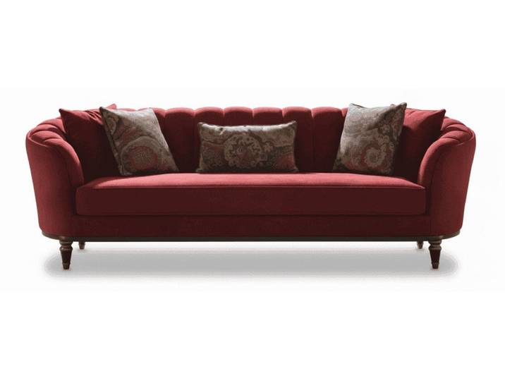 Xlmoebel 3-Sitzer 3-Sitzer Sofa Rot Modern Textil Holz Einfarbig Komfort Wohnbereich, 1 Teile