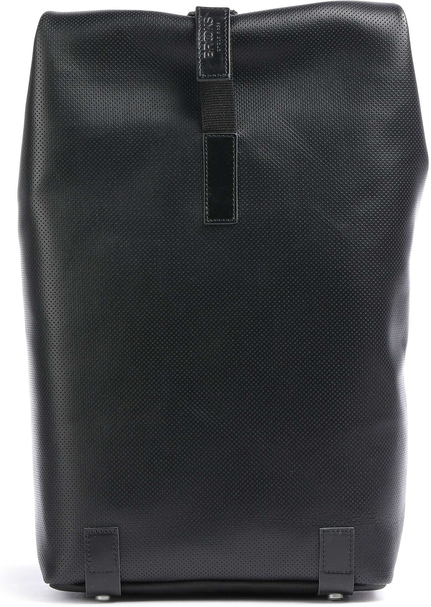 Brooks England Pickwick Reflective Leather Small Rolltop Rucksack, schwarz