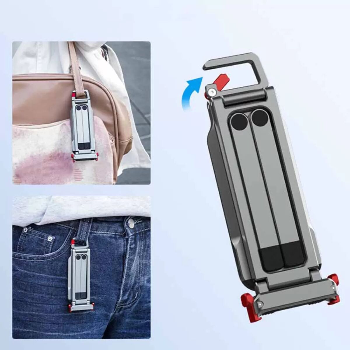 INF Support trépied magnétique métal à libération rapide avec mousqueton pour compatible avec DJI Osmo Action 6 et Osmo Nano -