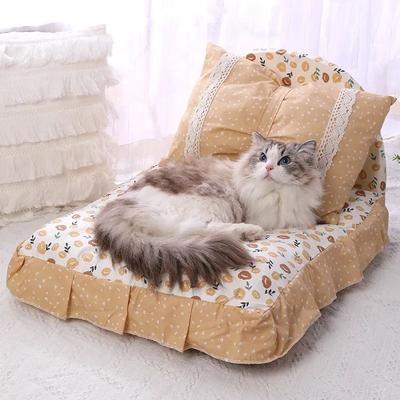 Uplifted Goods Adorable Bow Pet Bed With Pillow unicorn 50x60cm