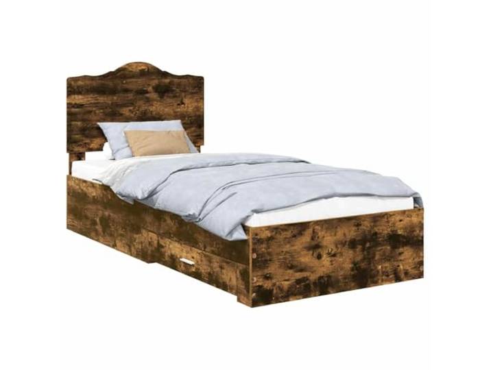 HMDNGOUT Bettrahmen Geräucherte Eiche 100 x 200 cm Holzwerkstoff mit Schubladen Speicherbettgestell