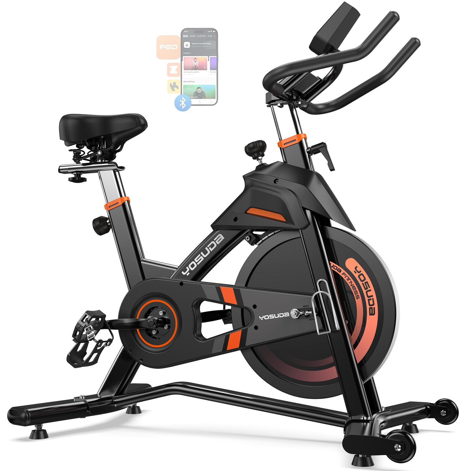 YOSUDA Heimtrainer Fahrrad、Indoor Cycling Bike、Magnetwiderstand、APP、Leises Ergometer、LCD-Monitor、Tablet-Halter、Spining Bike、Kardiotraining