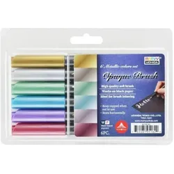 Marvy, Marker, Undurchsichtige Pinselstifte in 6 Farben