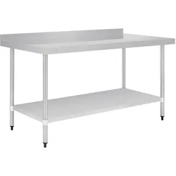 Vogue Edelstahltisch mit Aufkantung 1800mm