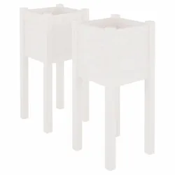 Helloshop26 - Pflanzkübel Hochbeet Blumenbeet Garten Terrasse 2er-Set 31 x 31 x 70 cm Kiefernholz 02_0038891