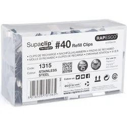 RAPESCO Dokumentenclips Supaclip 60 Edelstahl VE=250 Stück