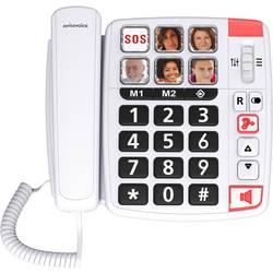 SwissVoice Xtra 1110 Schnurgebundenes Seniorentelefon Foto-Tasten, Freisprechen, inkl. Notrufsender, Wahlwiederholung Weiß ATL1418644