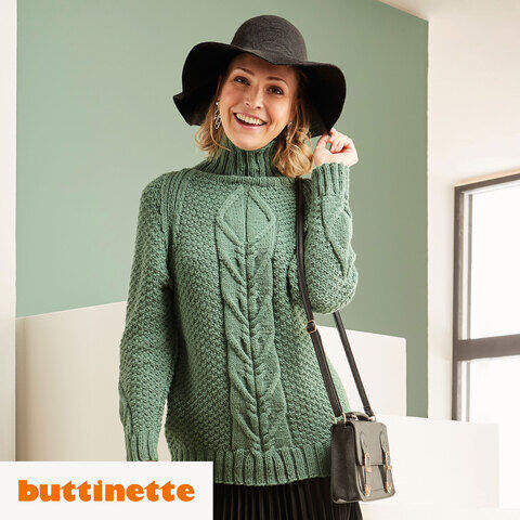 Strickanleitung – Raglanpullover mit Mittelzopf Innsbruck