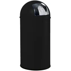 Mülleimer EKO Pushbin matt schwarz 40 L Edelstahl Abfallbehälter mit Pushdeckel