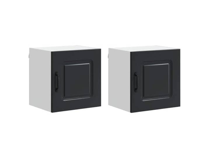 HKTMGDNG Küchen Hängeschrank 2er-Set Schwarz 40x31x40 cm Holzwerkstoff Kompakter Wandküchenschrank für kleine Küche und Essbereich. Robuster Holzwerkstoff sorgt für Ordnung auf zwei Ebenen.