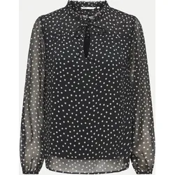 Gemusterte Bluse Schwarz L